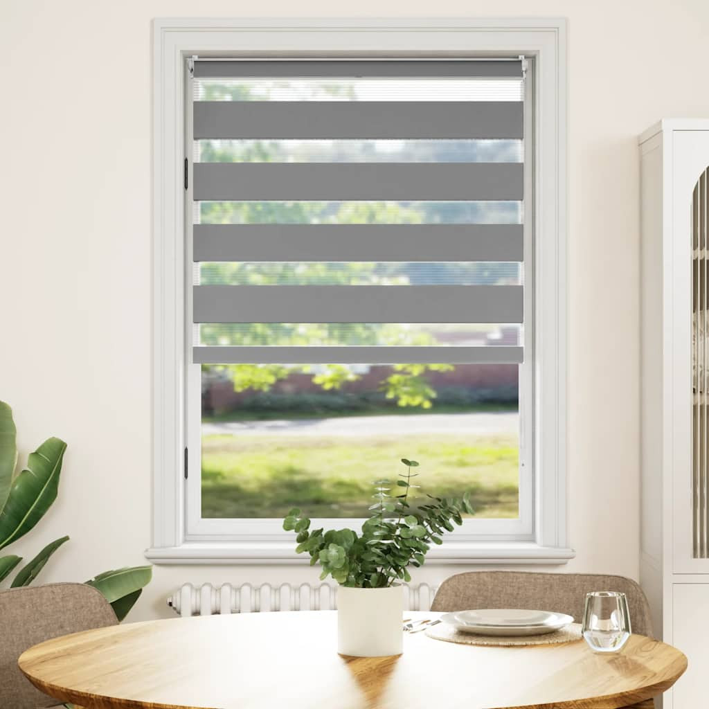 vidaXL Zebra-Rollo 80,9 x 175 cm, Stoffbreite 76,7 cm, grau