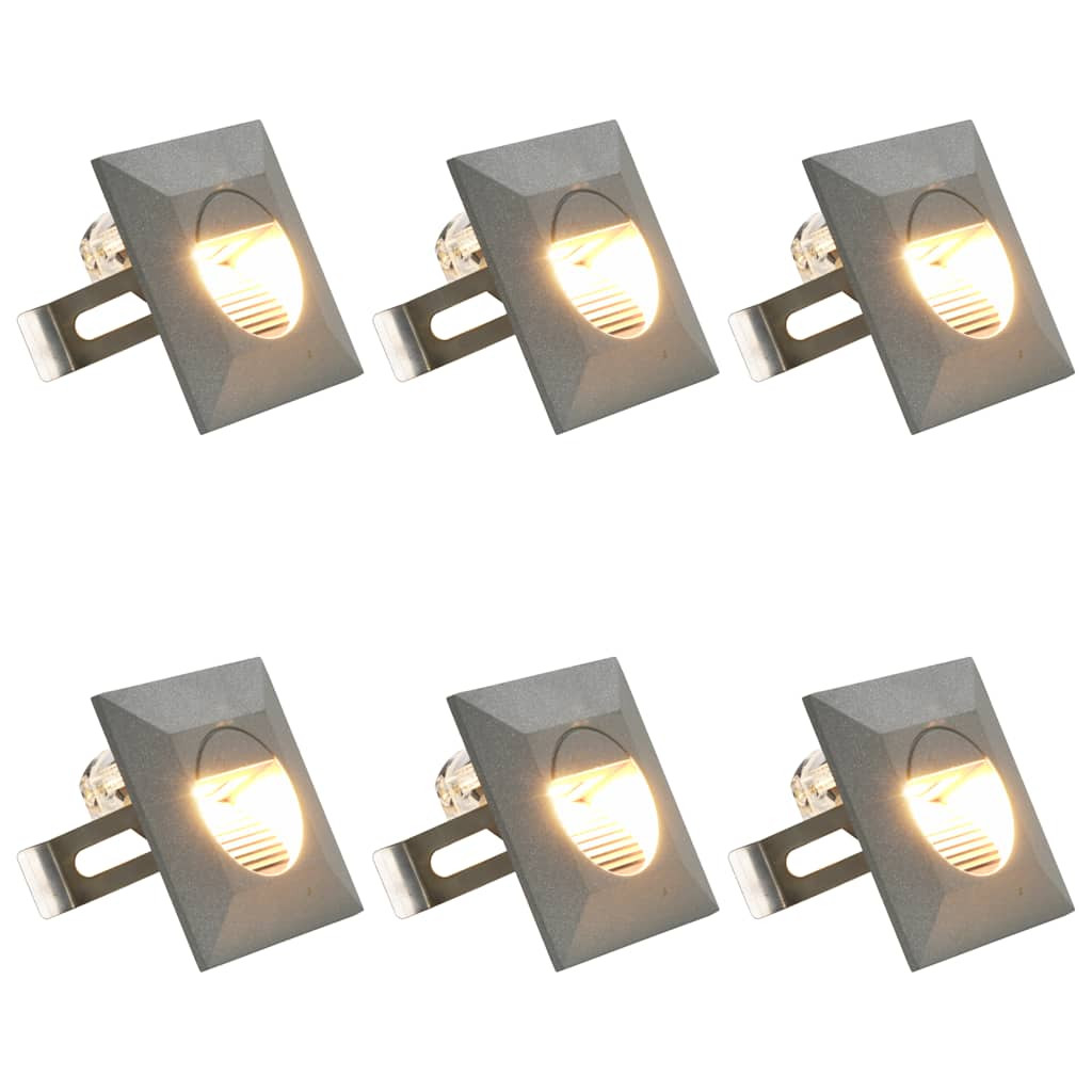 vidaXL Außenwandleuchten 6 Stk. LED 2 W Silbern Quadratisch