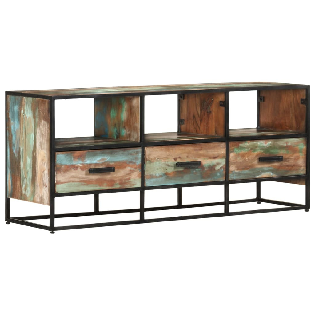 vidaXL TV-Schrank 110x30x45 cm Altholz Massiv