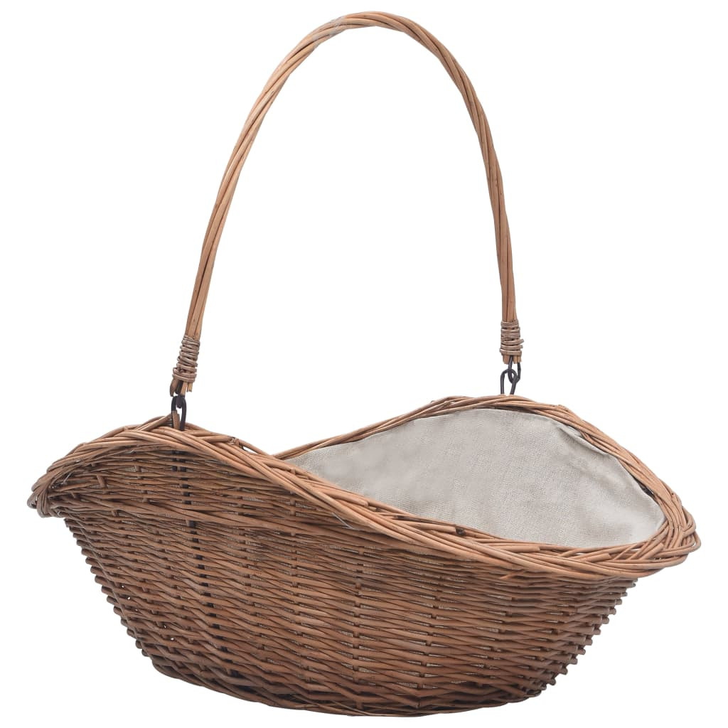 vidaXL Holzkorb mit Tragegriff 60 x 44 x 55 cm Natur Weide