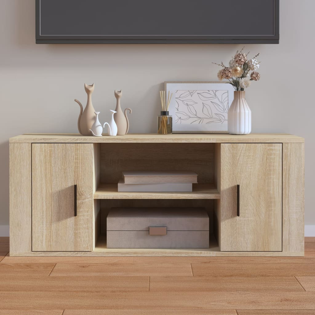 vidaXL TV-Schrank Sonoma-Eiche 100x35x40 cm Holzwerkstoff