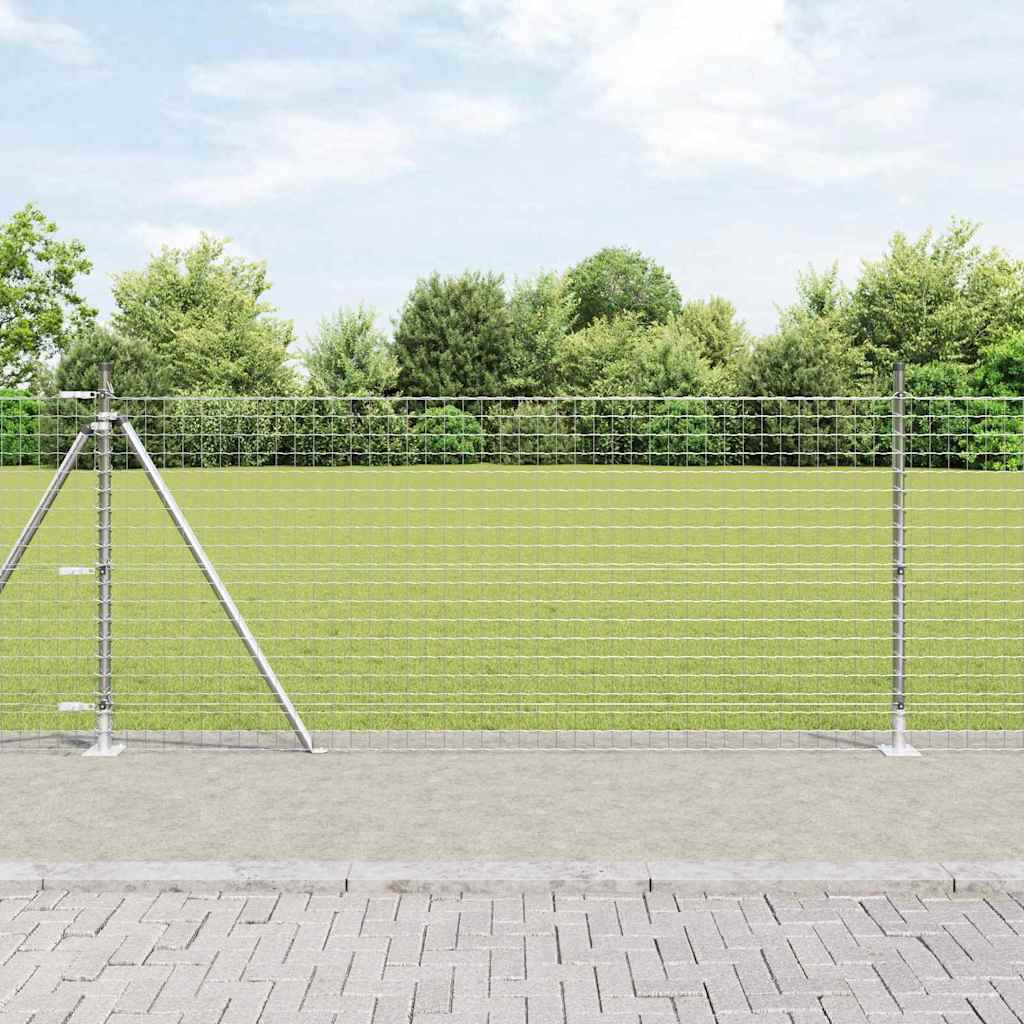 vidaXL Zaunpfosten zum Einbetonieren 26 Stk. Silber