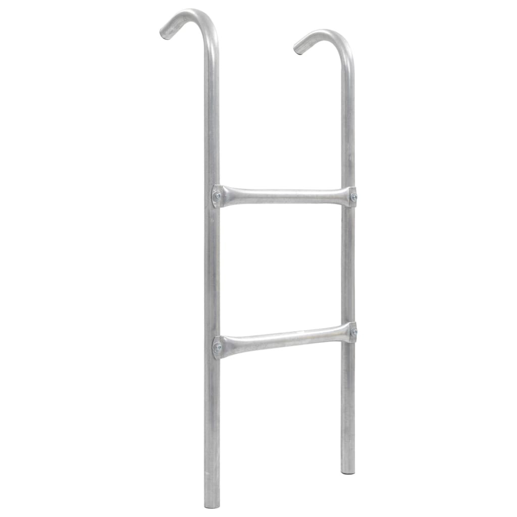 vidaXL 2-stufige Trampolinleiter Stahl Silbern 72 cm (Geeignet für 65 cm Höhe)