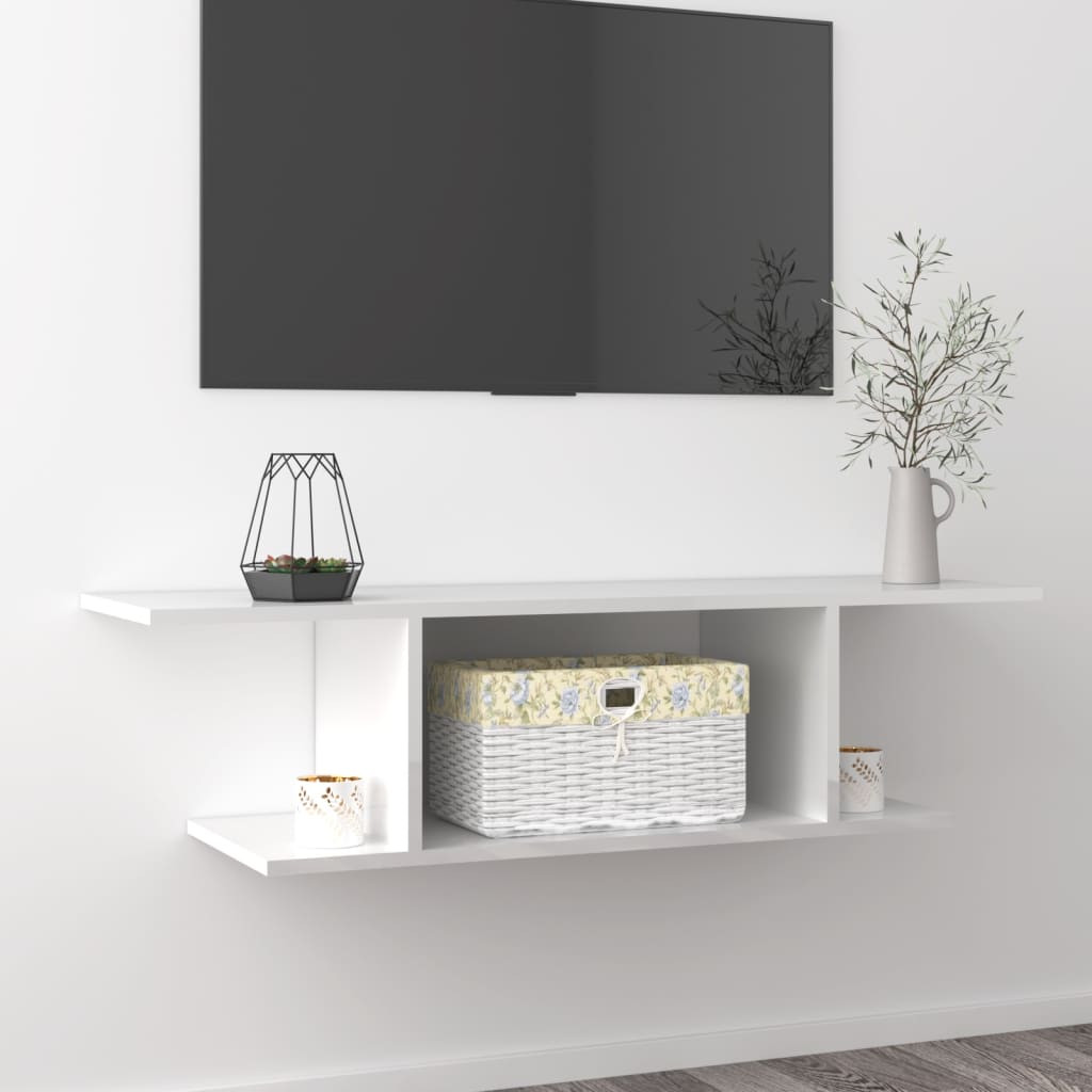 vidaXL TV-Wandschrank Hochglanz-Weiß 103x30x26,5 cm