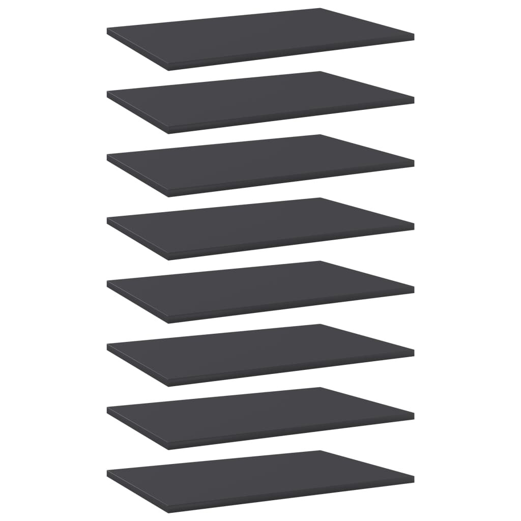vidaXL Bücherregal-Bretter 8 Stk. Grau 60x40x1,5 cm Holzwerkstoff