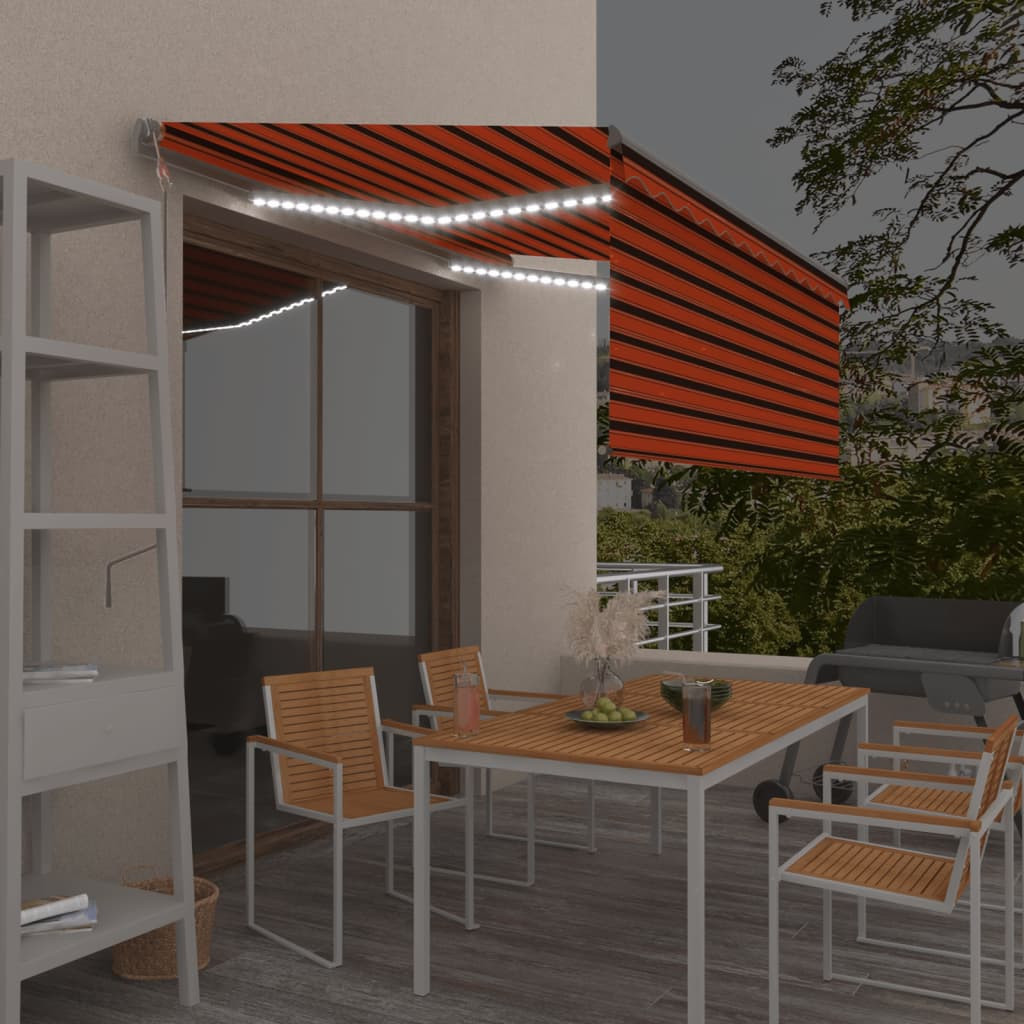 vidaXL Markise Automatisch mit Rollo LED Windsensor 3x2,5m