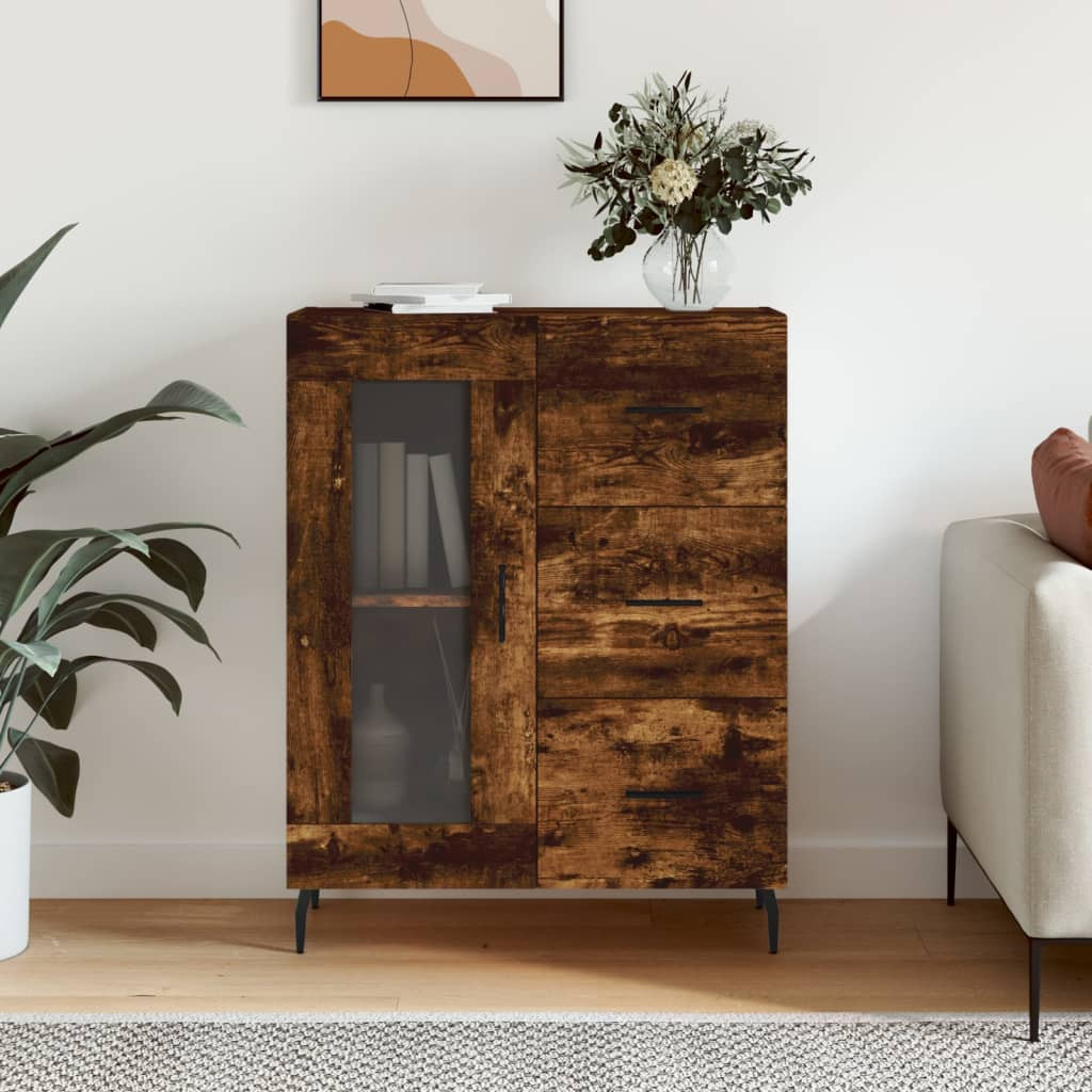 vidaXL Sideboard Räuchereiche 69,5x34x90 cm Holzwerkstoff