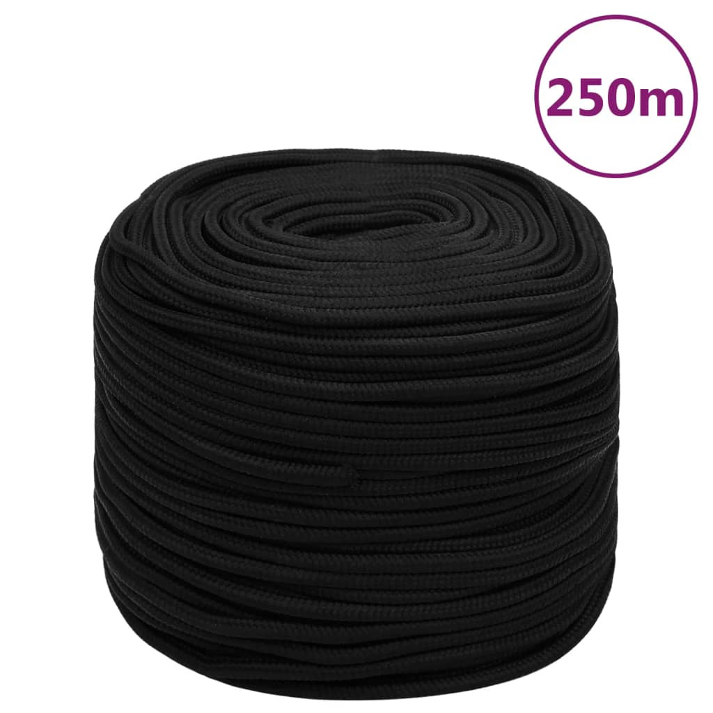 vidaXL Arbeitsseil Schwarz 10 mm 250 m Polyester
