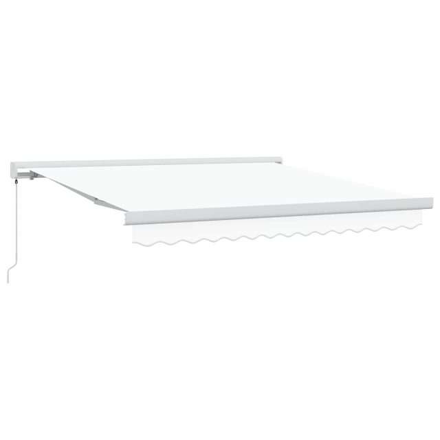 vidaXL Ausziehbare Markise Weiß 300 x 250 cm Leinen und Aluminium