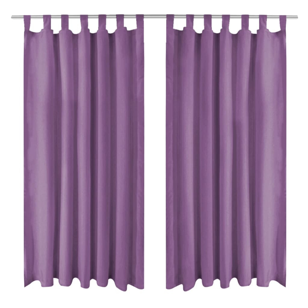 vidaXL Vorhänge Mikro-Satin 2 Stk. mit Schlaufen 140×225 cm Lila