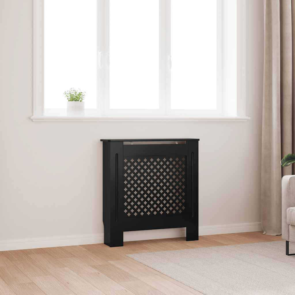 vidaXL MDF Heizkörperverkleidung Schwarz 78 cm
