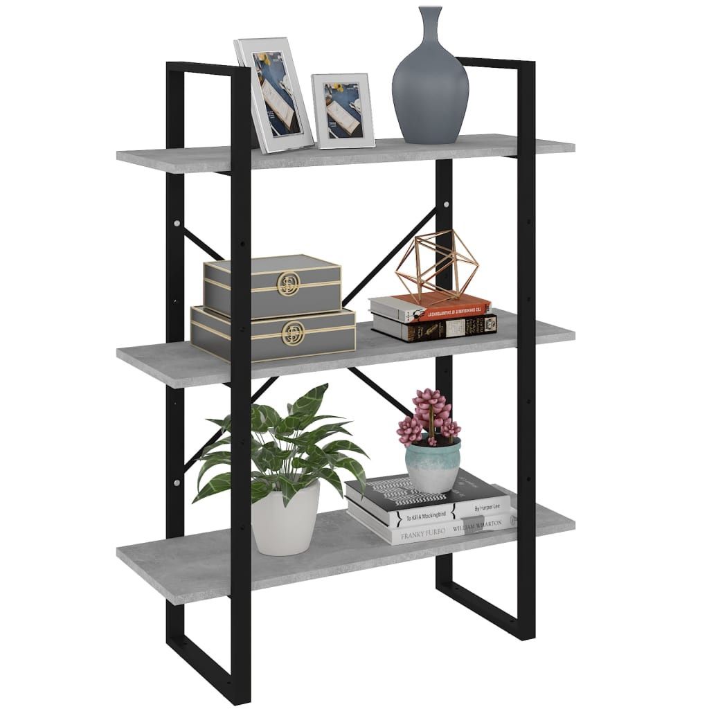 vidaXL Bücherregal Betongrau 80x30x105 cm Holzwerkstoff