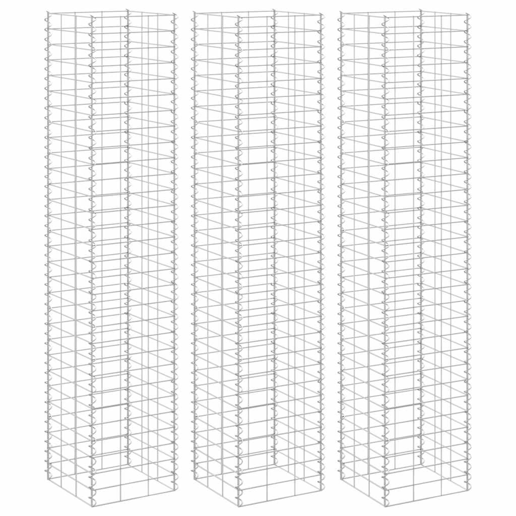 vidaXL Gabionen-Hochbeete 3 Stk. 30x30x150 cm Eisen