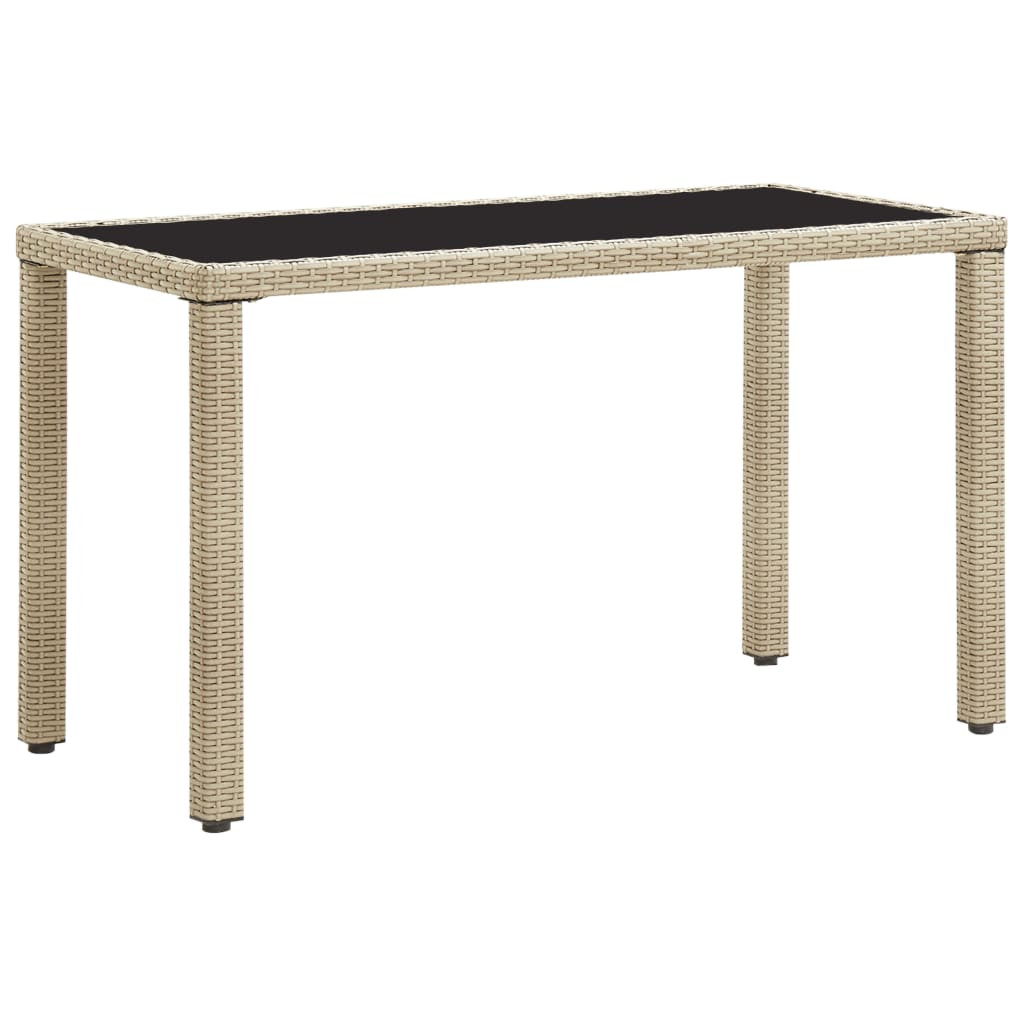 vidaXL Gartentisch Beige 123x60x74 cm Poly Rattan