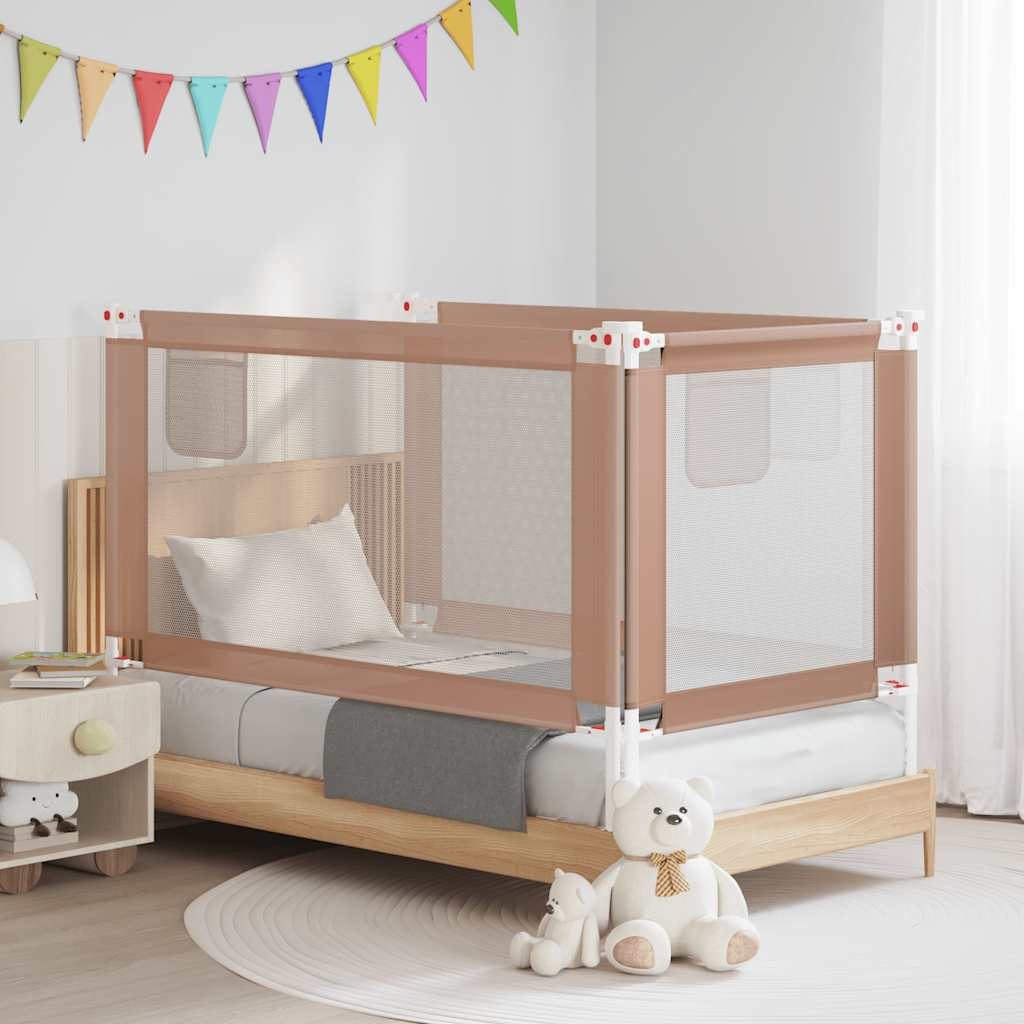 vidaXL Kleinkind-Bettschutzgitter Taupe 150x25 cm Stoff