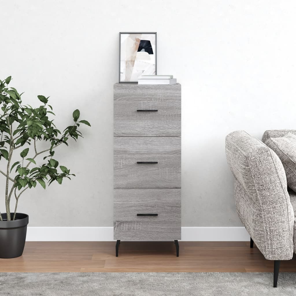 vidaXL Sideboard Grau Sonoma 34,5x34x90 cm Holzwerkstoff