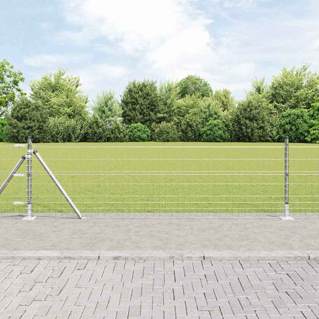 vidaXL Euro-Zaun mit Betonsockel 25 x 0,6 m Verzinkter Stahl Silber