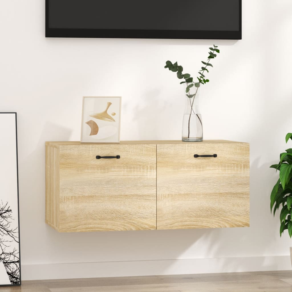 vidaXL Wandschrank Sonoma-Eiche 80x36,5x35 cm Holzwerkstoff