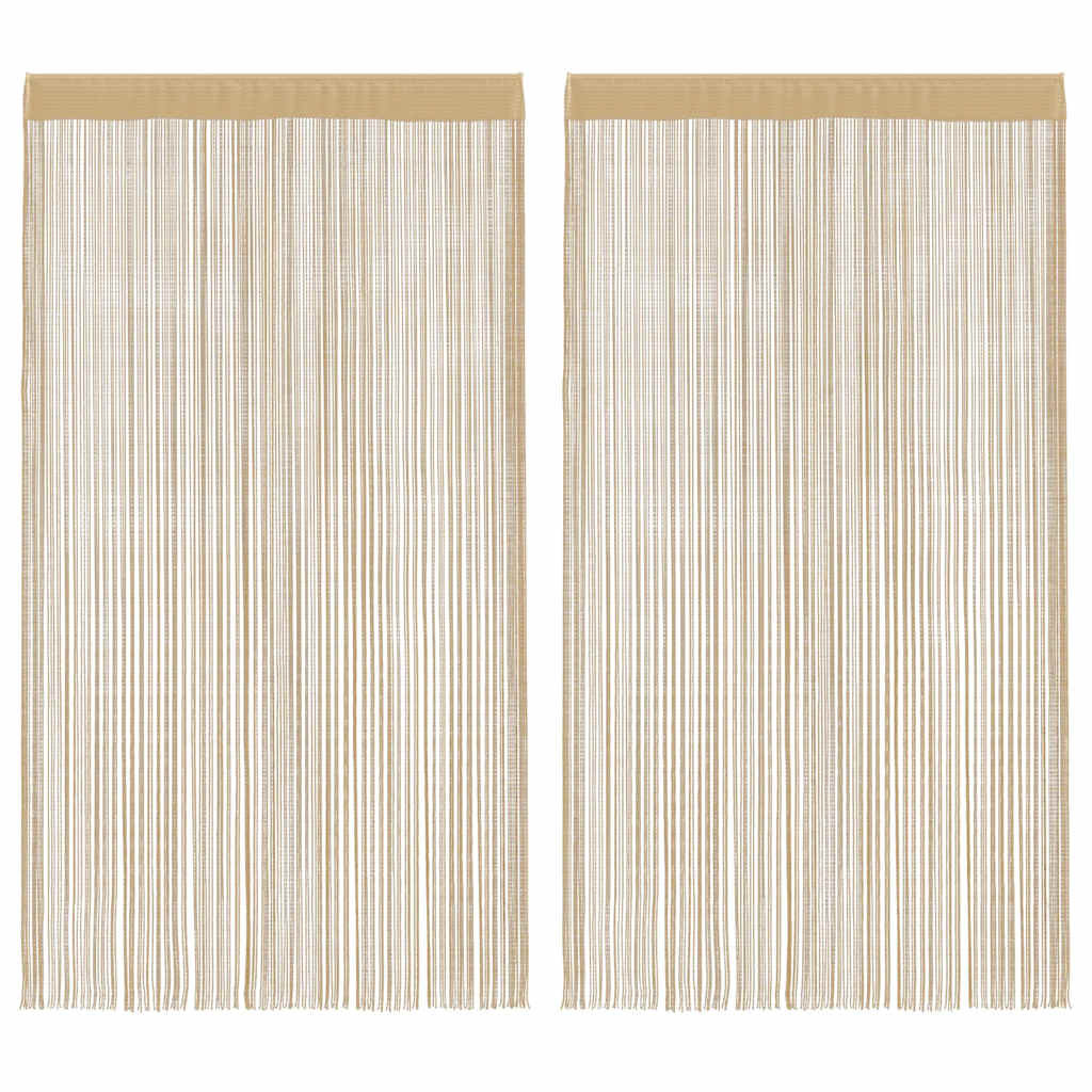 vidaXL Fadenvorhänge 2 Stk. 100 x 250 cm Beige
