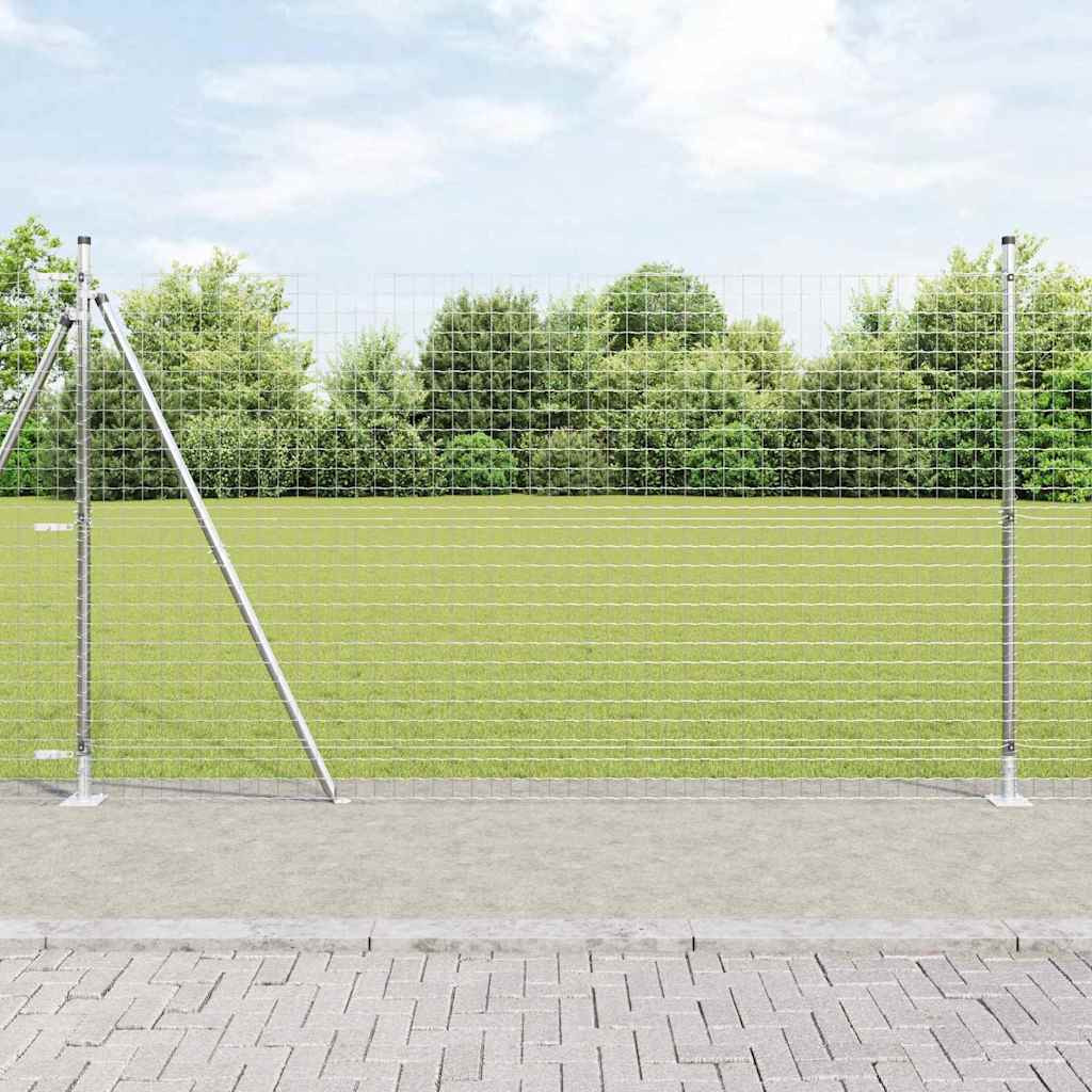 vidaXL Zaunpfosten zum Einbetonieren 26 Stk. Silber
