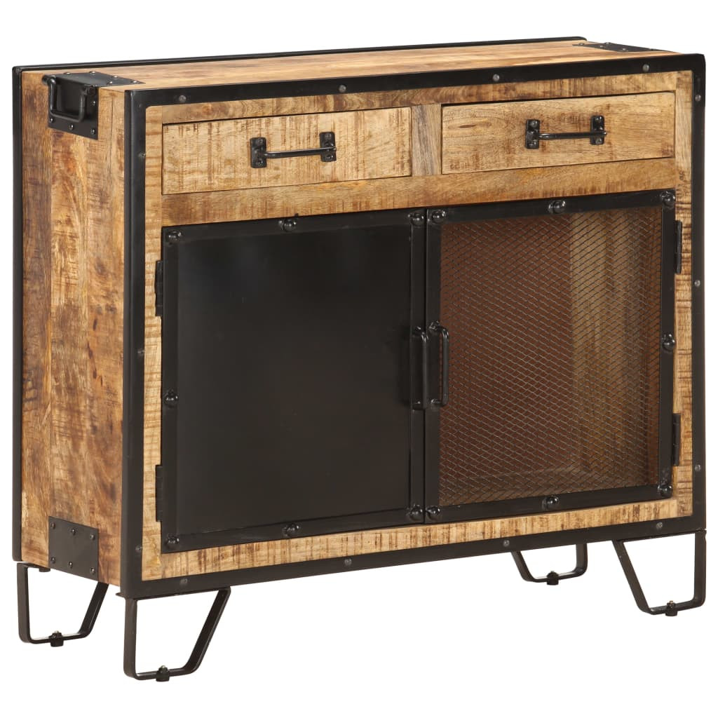 vidaXL Sideboard 80×31×71 cm Raues Mango-Massivholz
