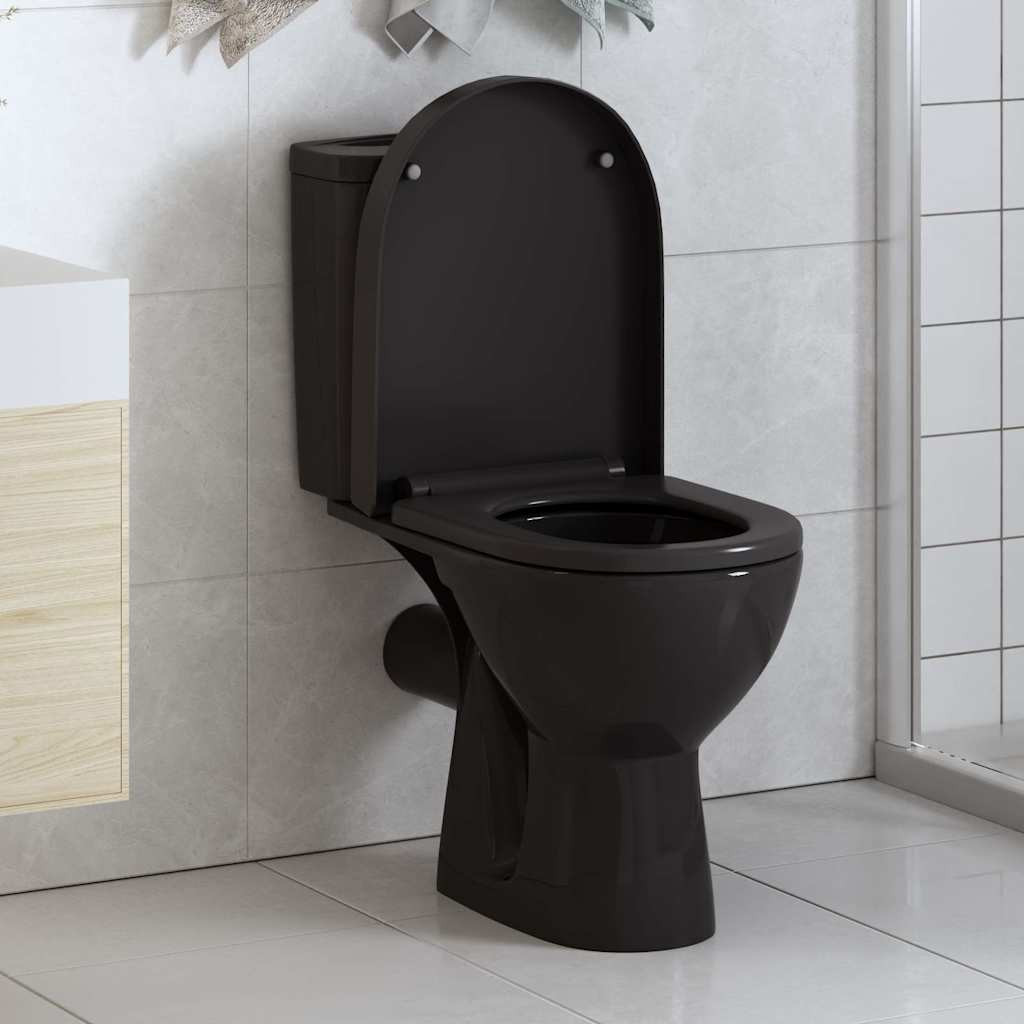 vidaXL Toilettensitz mit Absenkautomatik und Quick-Release Schwarz