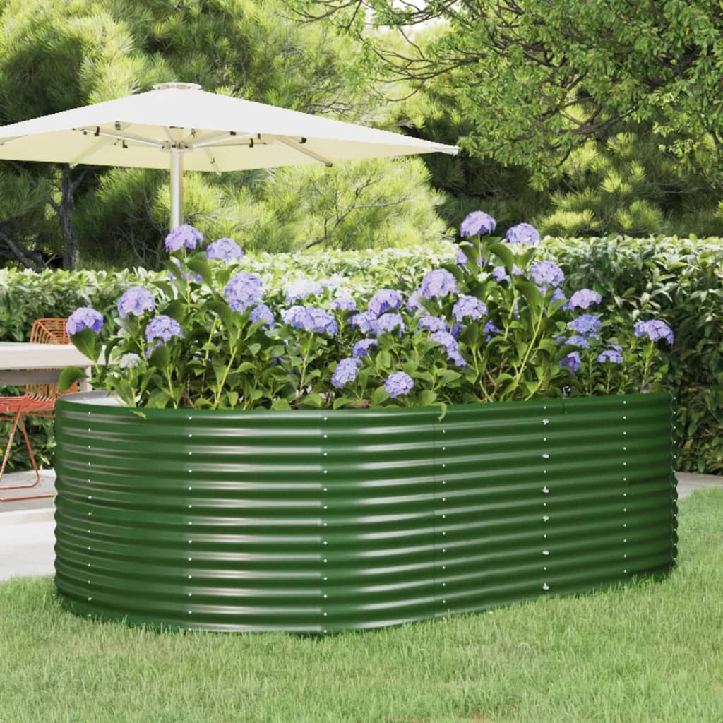 vidaXL Garten-Hochbeet Grün 212 x 140 x 68 cm Verzinkter Stahl