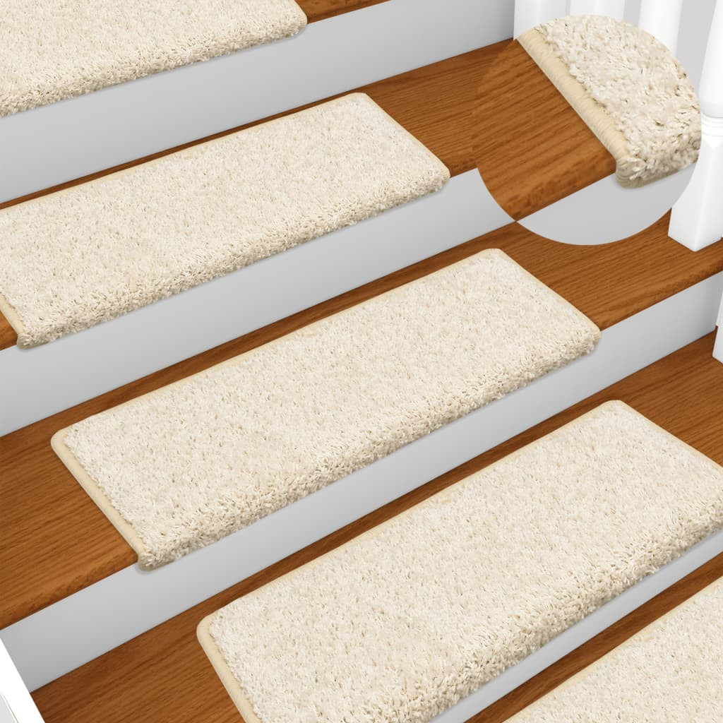 vidaXL Stufenmatten 15 Stk. 65x21x4 cm Weiß Rechteckiger Rand