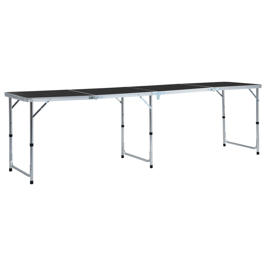 vidaXL Klappbarer Campingtisch Grau Aluminium 240 x 60 cm