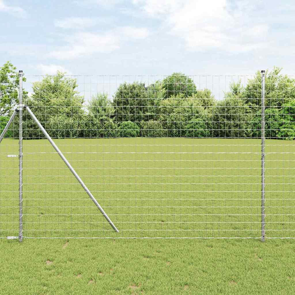 vidaXL Bodenmontierter Euro-Zaun 10 x 1,6 m Verzinkter Stahl Silber