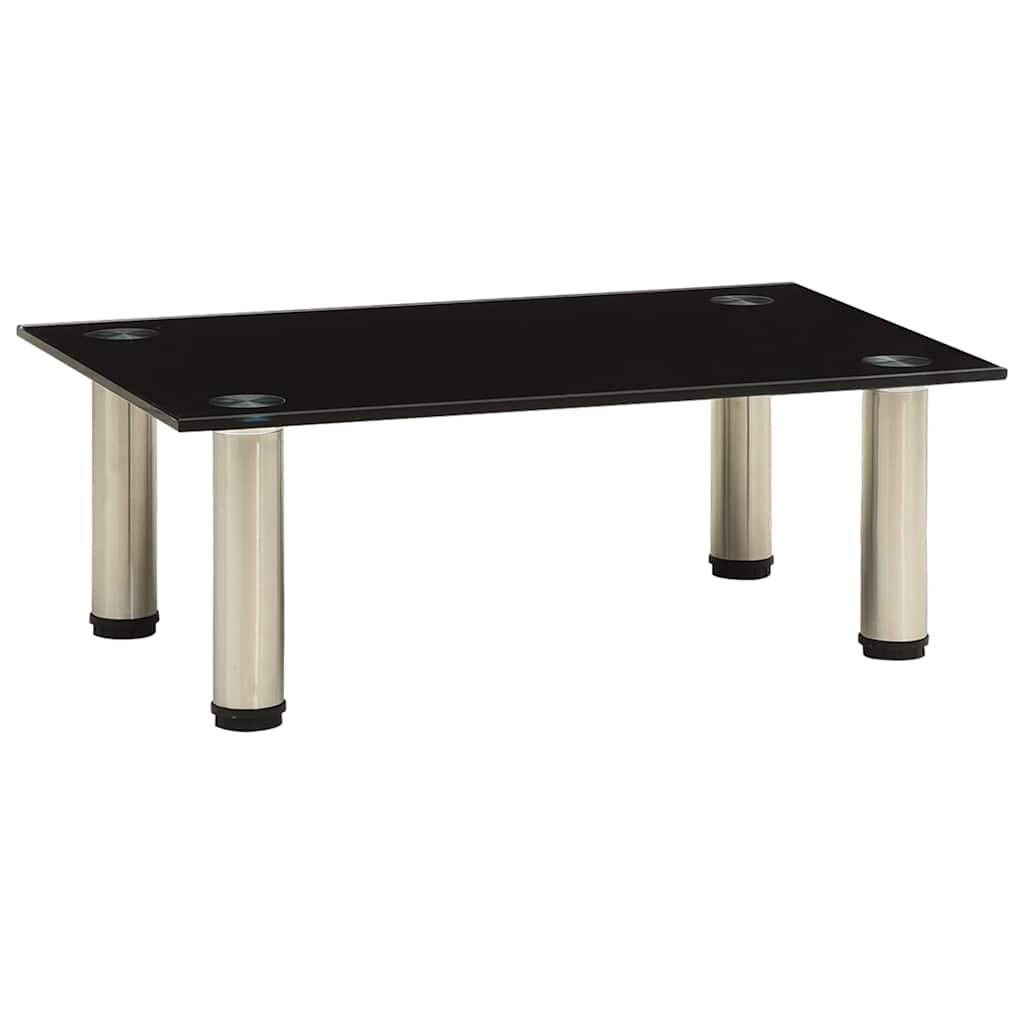 vidaXL TV-Tisch 40x35x17 cm Schwarz Hartglas