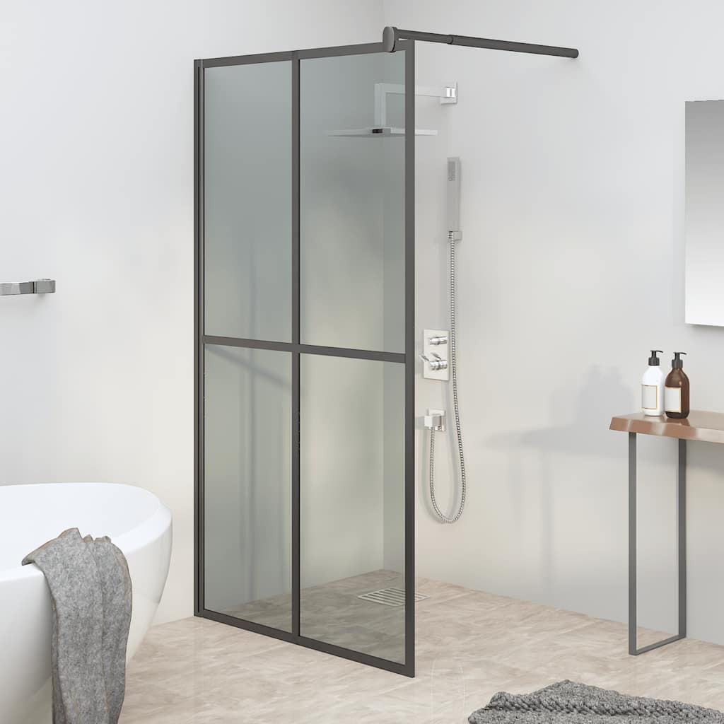 vidaXL Duschwand für Walk-in Dusche 118x190 cm Dunkles Sicherheitsglas