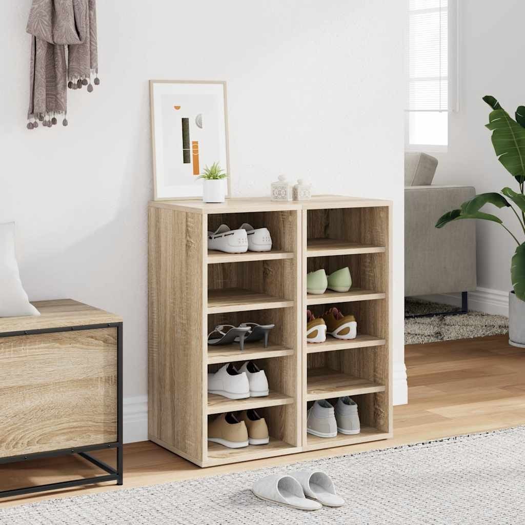 vidaXL Schuhschränke 2 Stk. Sonoma-Eiche 31,5x35x70 cm Holzwerkstoff