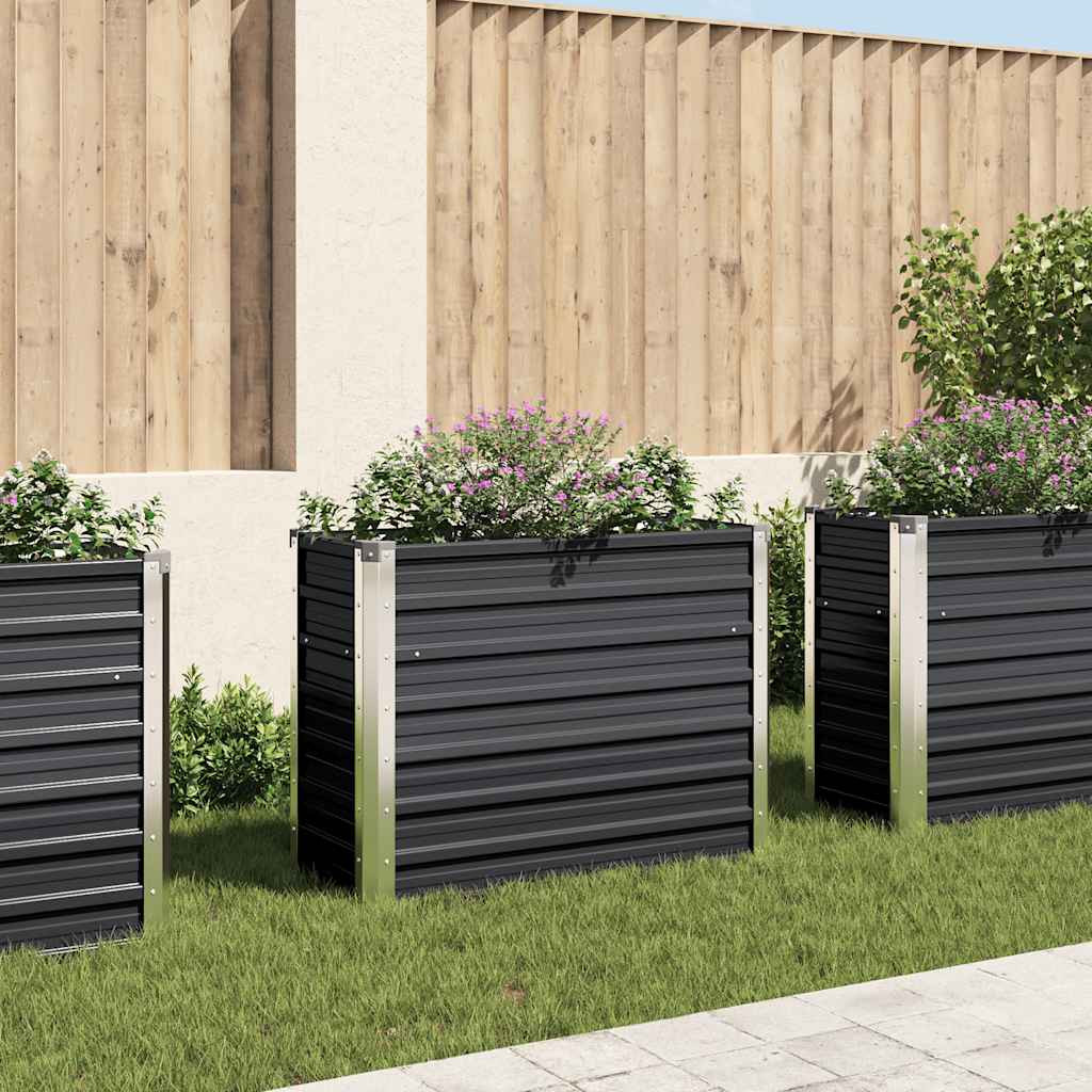 vidaXL Garten-Hochbeet Anthrazit 100 x 40 x 77 cm Verzinkter Stahl