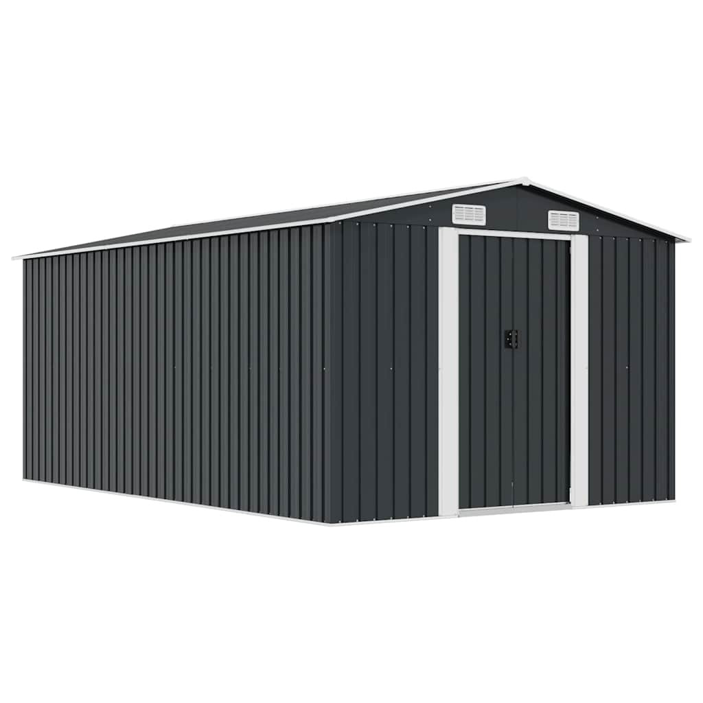 vidaXL Gerätehaus 257x392x181 cm Metall Anthrazit