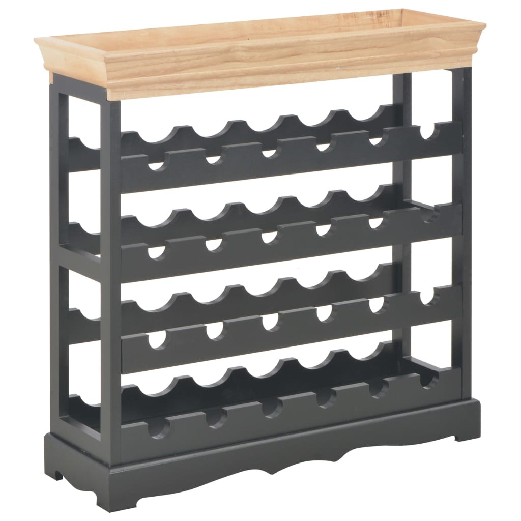 vidaXL Weinschrank Schwarz 70 x 22,5 x 70,5 cm MDF