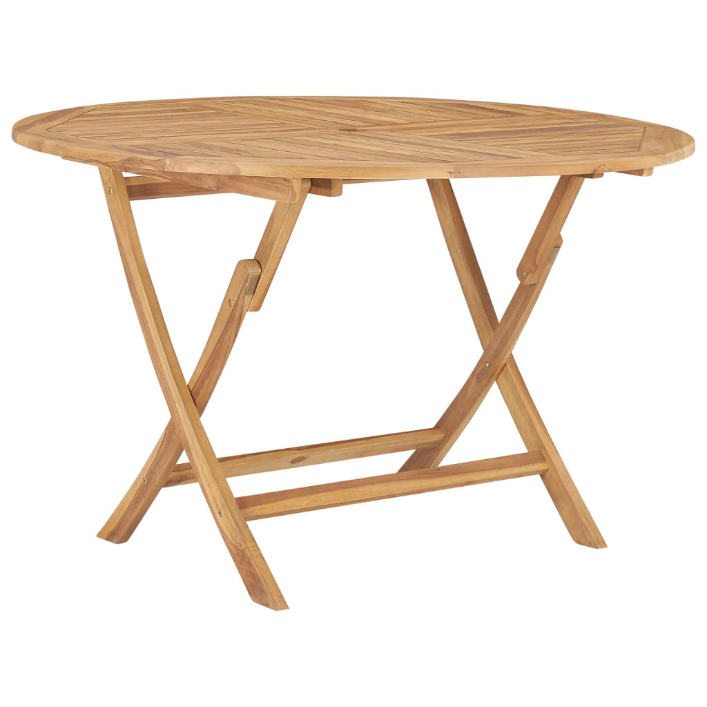 vidaXL Gartentisch Klappbar Ø 120 cm Massivholz Teak