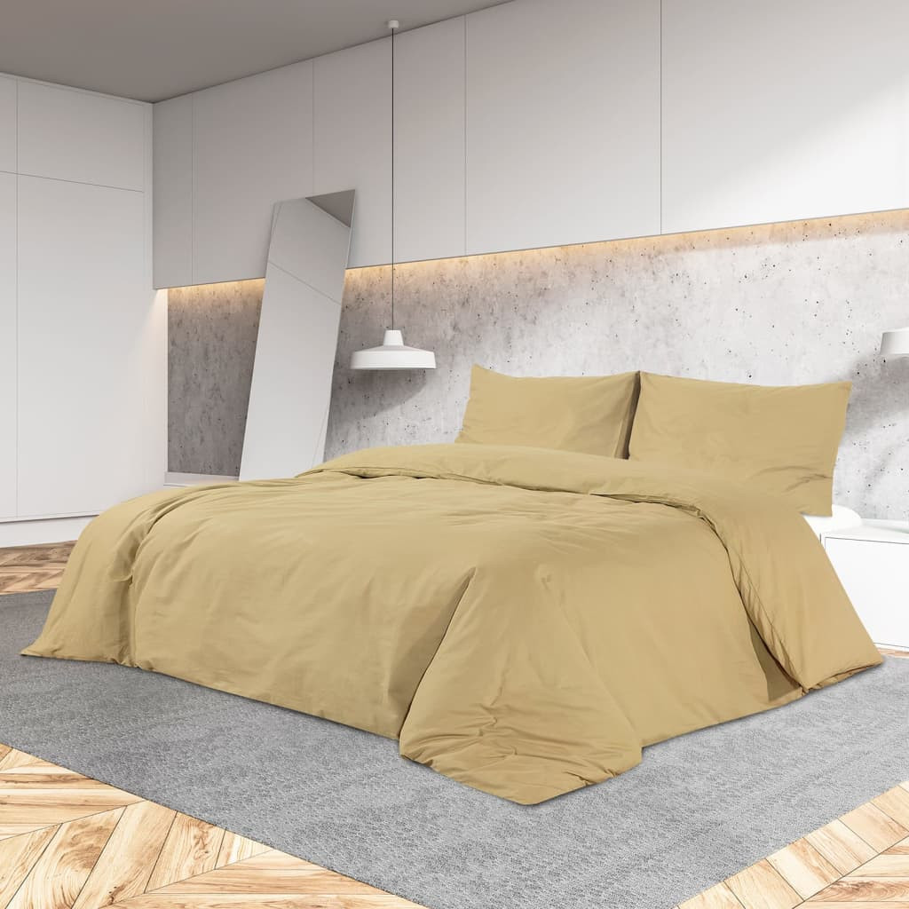 vidaXL Bettwäsche-Set Taupe 220x240 cm Leichte Mikrofaser