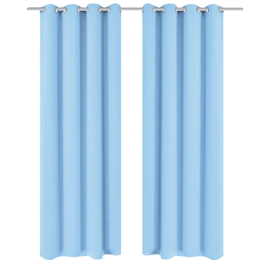 vidaXL Verdunkelungsvorhänge 2 Stk. mit Metallösen 135 x 175 cm Türkis