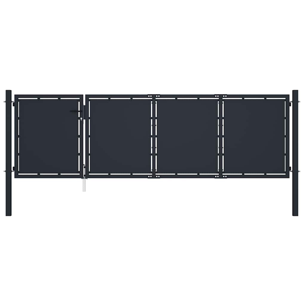 vidaXL Gartentor aus Stahl 350 x 100 cm Anthrazit
