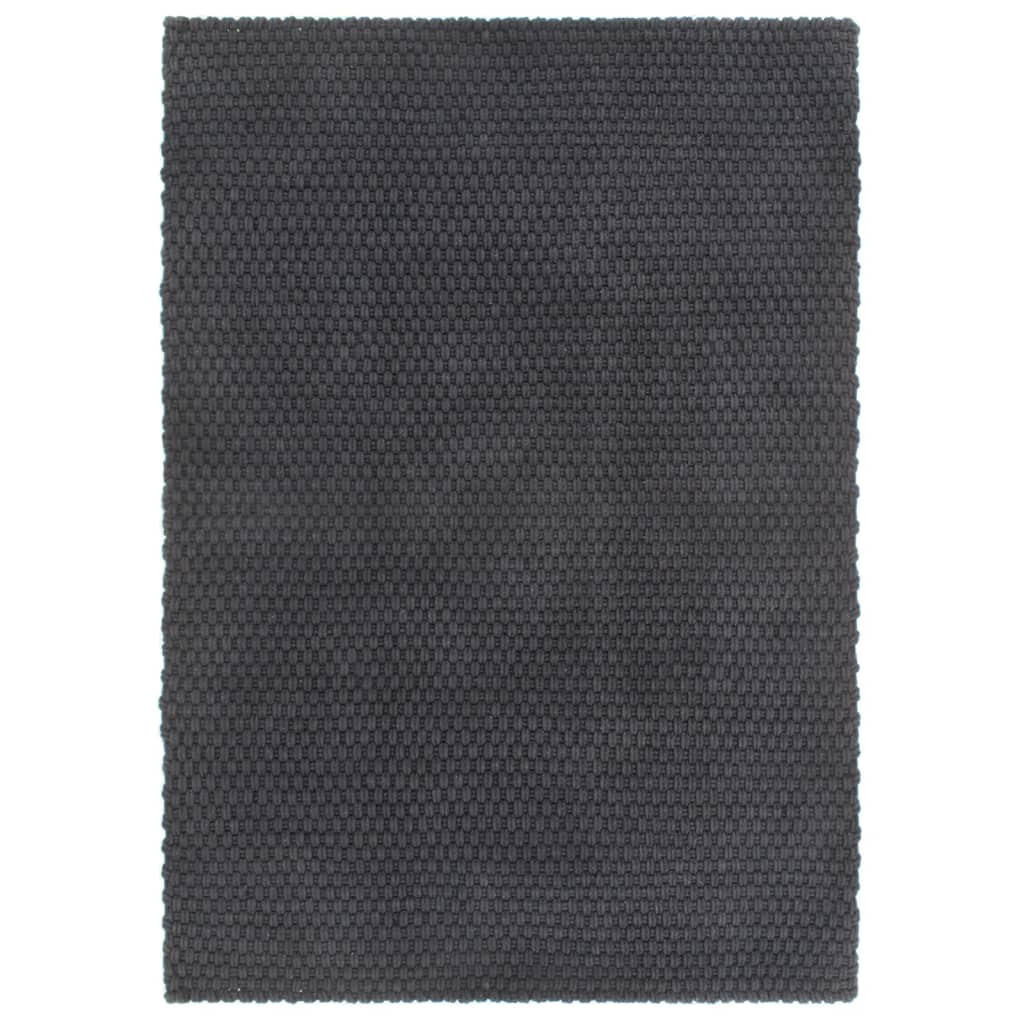 vidaXL Teppich Rechteckig Anthrazit 120x180 cm Baumwolle