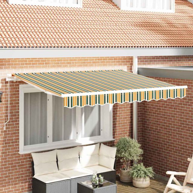 vidaXL Einziehbare Markise Grün 250 x 200 cm Stoff