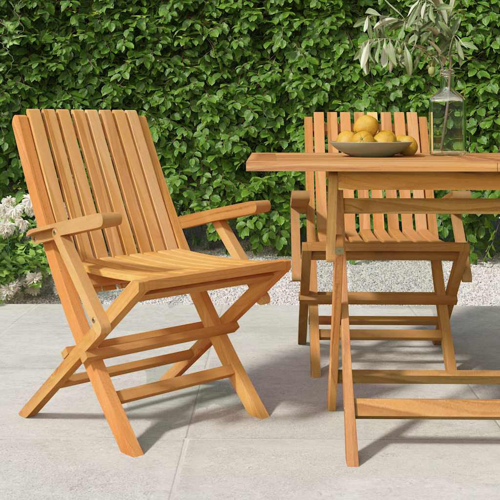 vidaXL Gartenstühle 2 Stk. Klappbar 61x67x90 cm Massivholz Teak