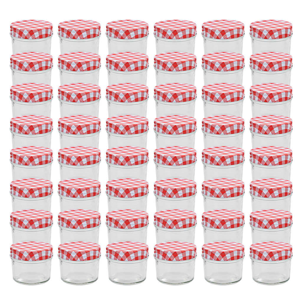 vidaXL Marmeladengläser mit Weißen/Roten Deckeln 48 Stk. 110 ml