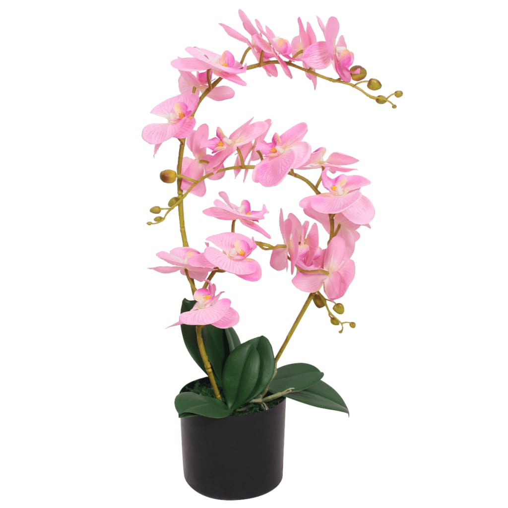 vidaXL Künstliche Orchidee mit Topf 65 cm Rosa