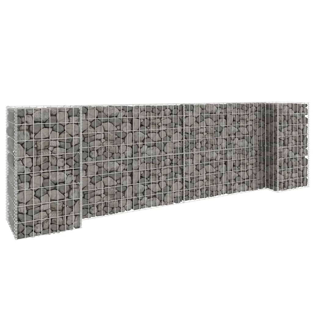 vidaXL H-förmiger Gabionen-Pflanzkorb Stahldraht 260x40x80 cm