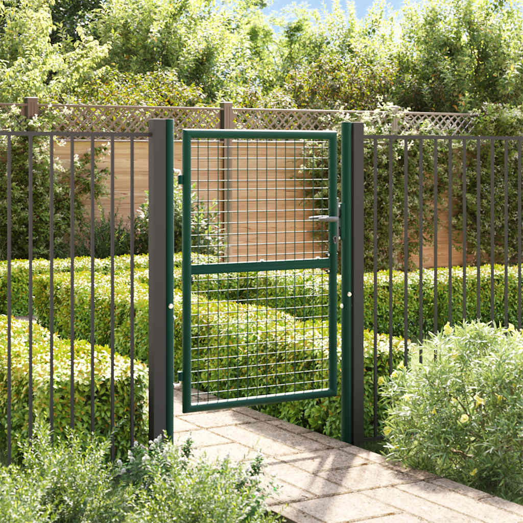 vidaXL Zauntor Stahl 100x125 cm Grün