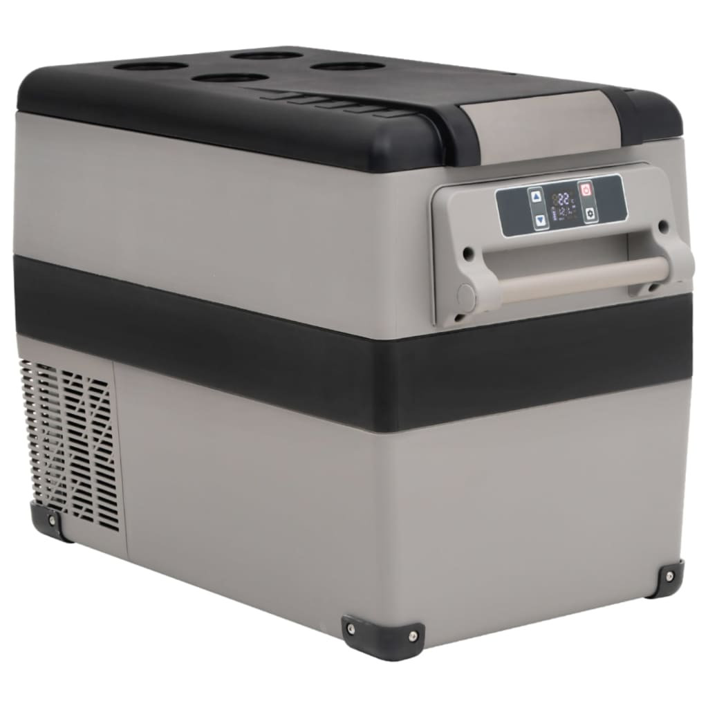 vidaXL Kühlbox mit Tragegriff Grau 55L PP & PE