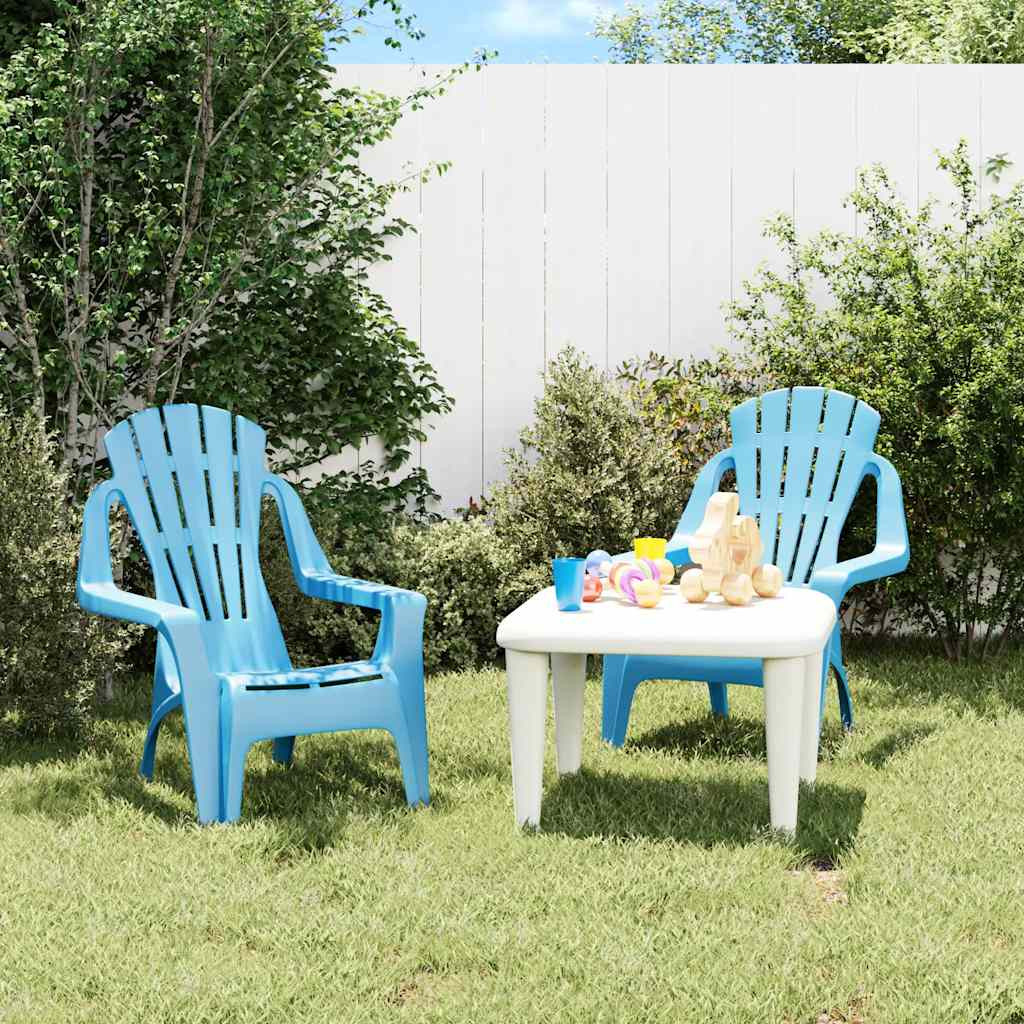 vidaXL Kinder-Gartenstühle 2 Stk. Blau 37x34x44 cm PP Holzoptik