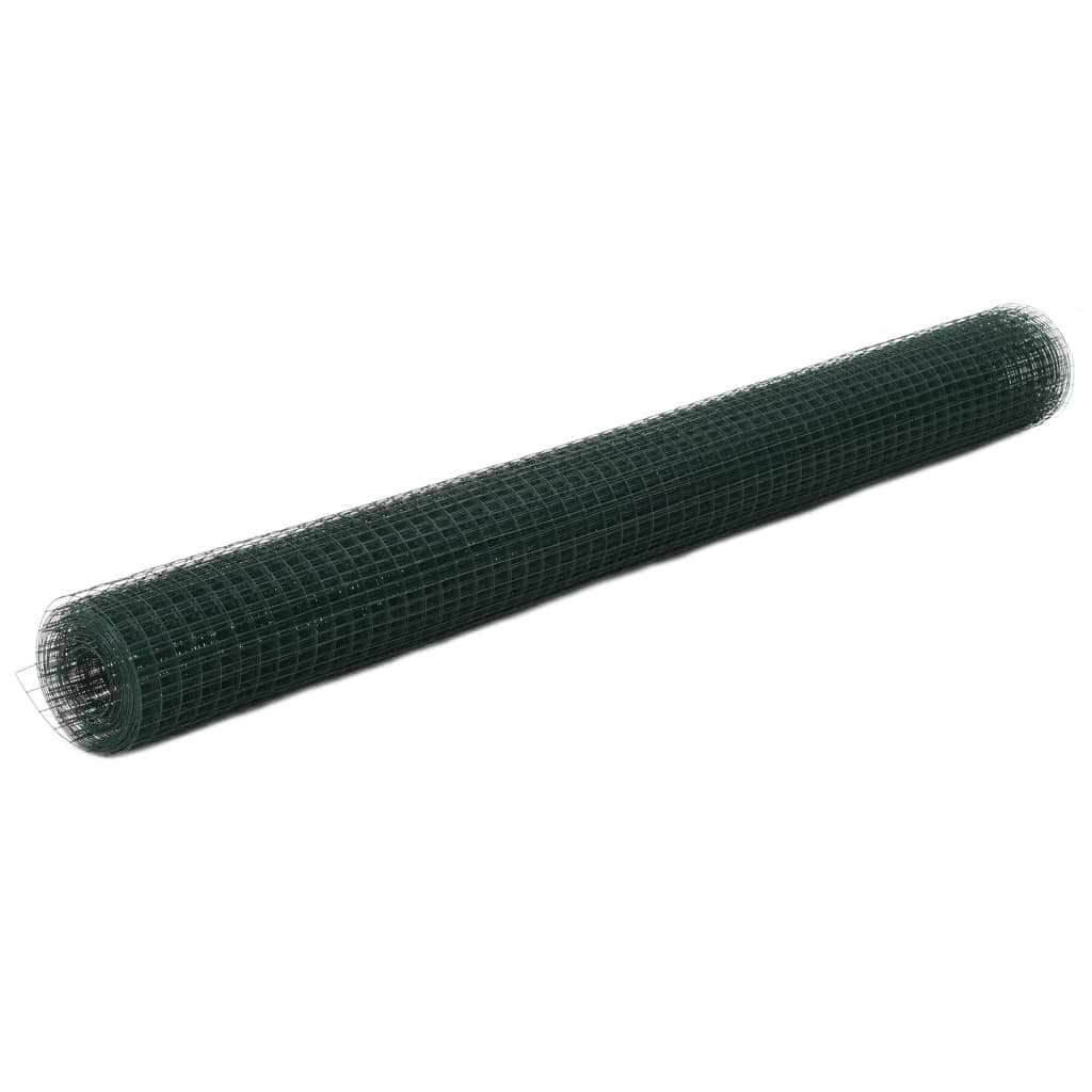 vidaXL Drahtzaun Stahl mit PVC-Beschichtung 25x1,5 m Grün